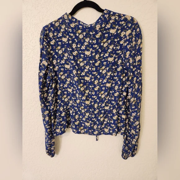ROLLA'S | Tops | Rollas Ella Rambling Rose Blouse French Blue Top Us ...